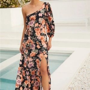 Lspace Floral One Shoulder Dress NO SASH